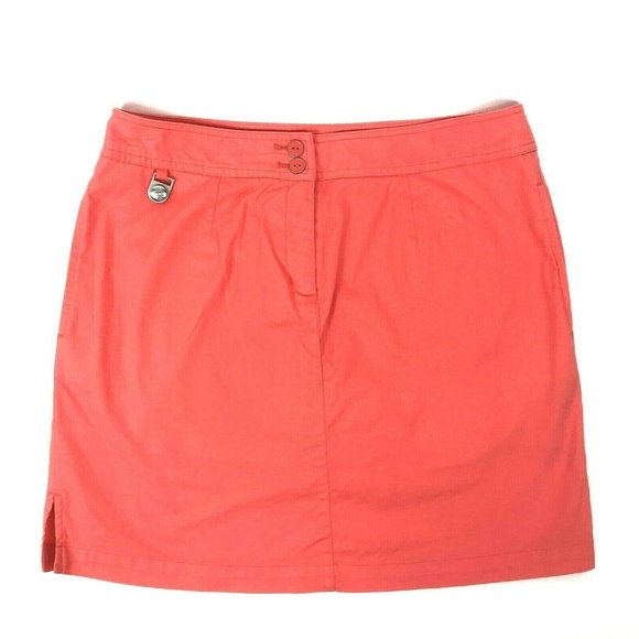 Golf American Womens 6 Stretch Orange Mini Skort Coral Tennis Skirt Pockets - Picture 7 of 7